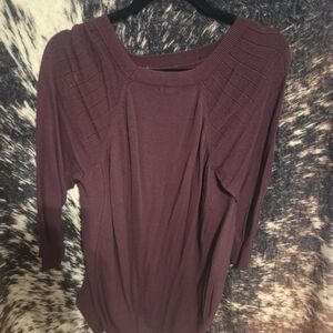 Maurices Deep Purple Sweater Blouse. 3/4 Sleeve.